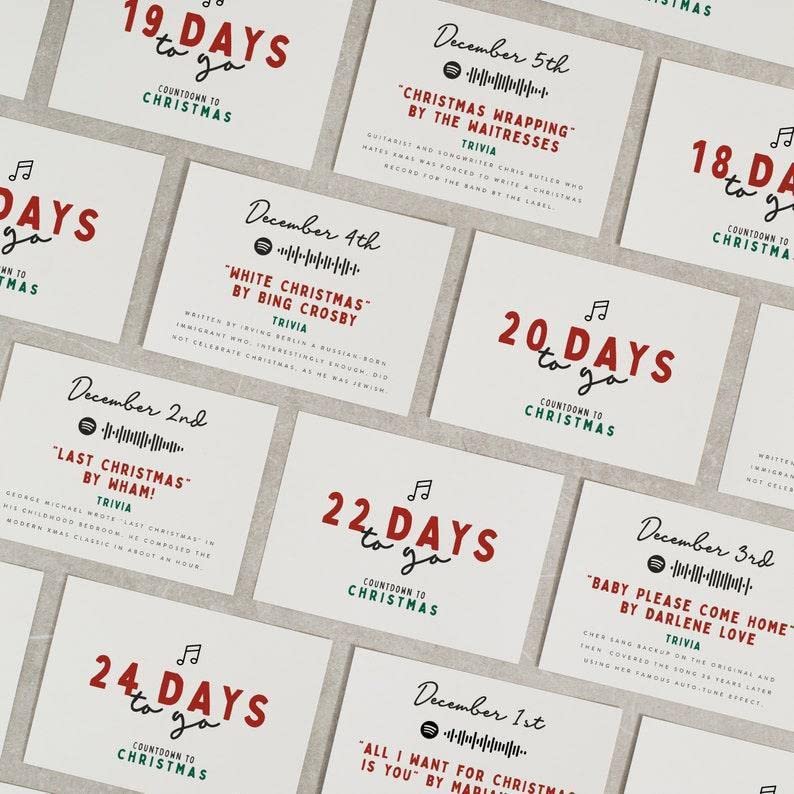 🤶Christmas Advent Calendar-🎁Twenty-Four Days Of Christmas Card Set