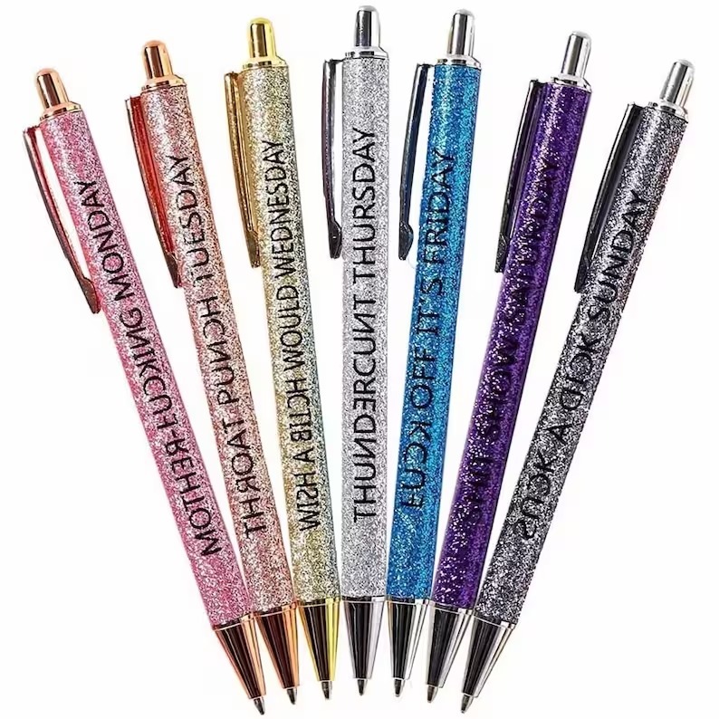 Glitter Daily Pen Set for Sarcastic Souls