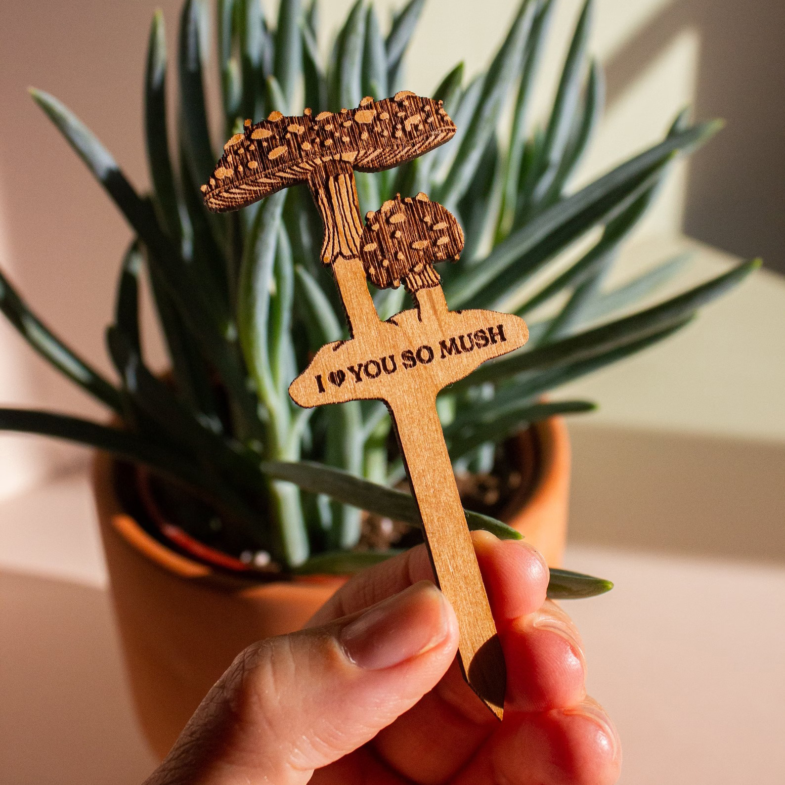 Handmade Encouraging Wood Plant Pick
