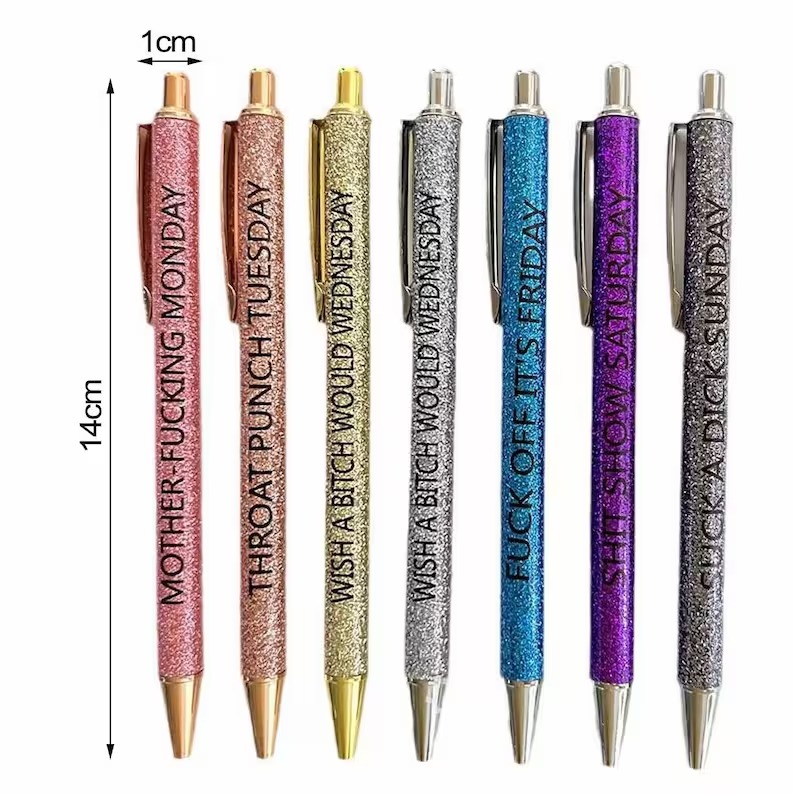 Glitter Daily Pen Set for Sarcastic Souls
