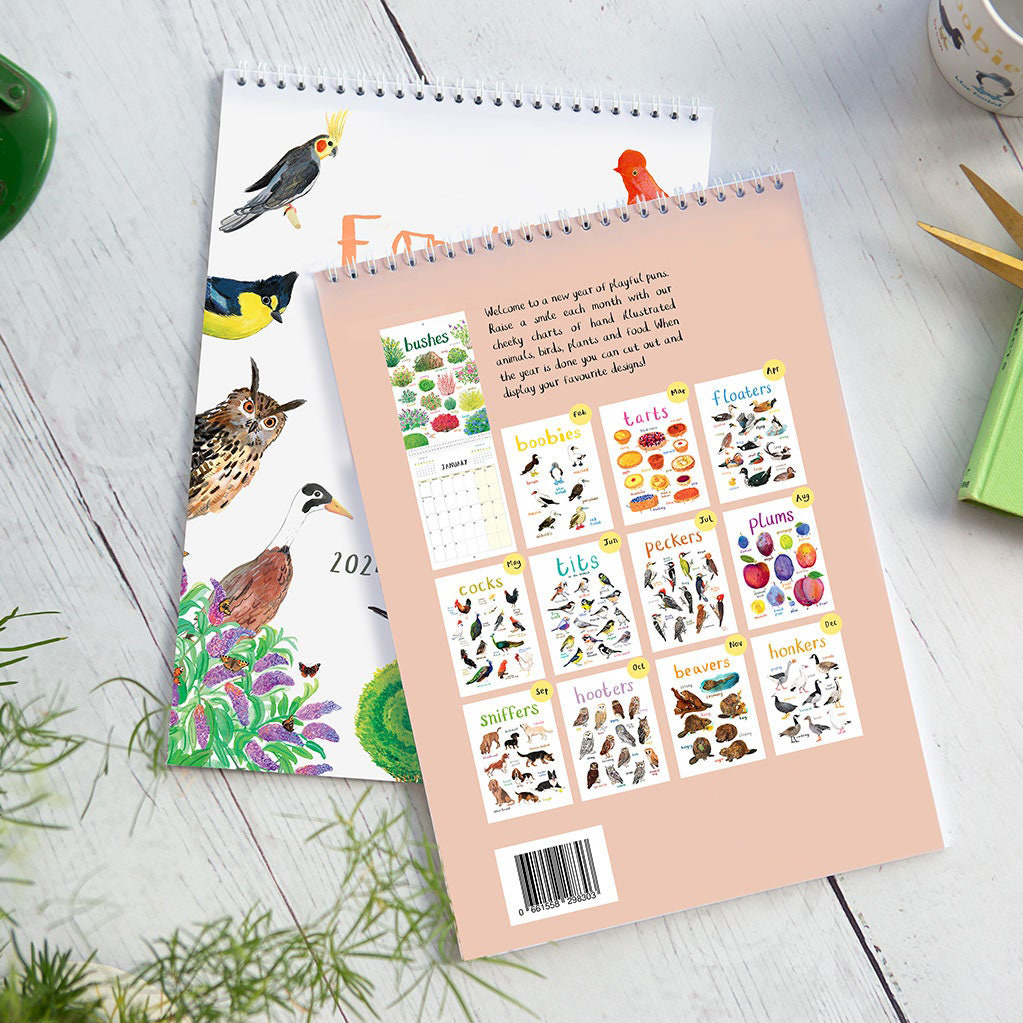 2024 'For The Pun Of It' Cheeky Double Page Wall Calendar