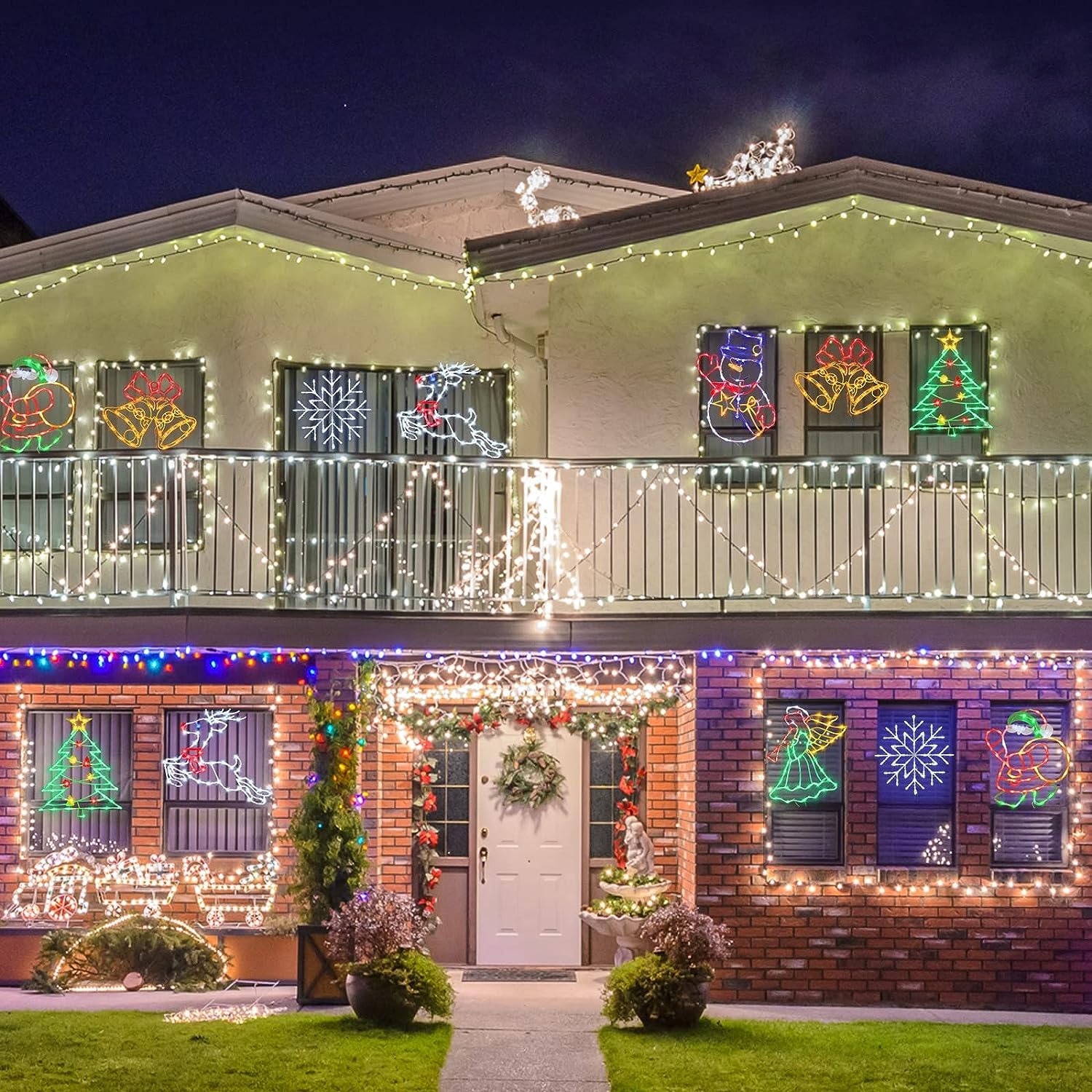Christmas Window Silhouette Lights Decorations