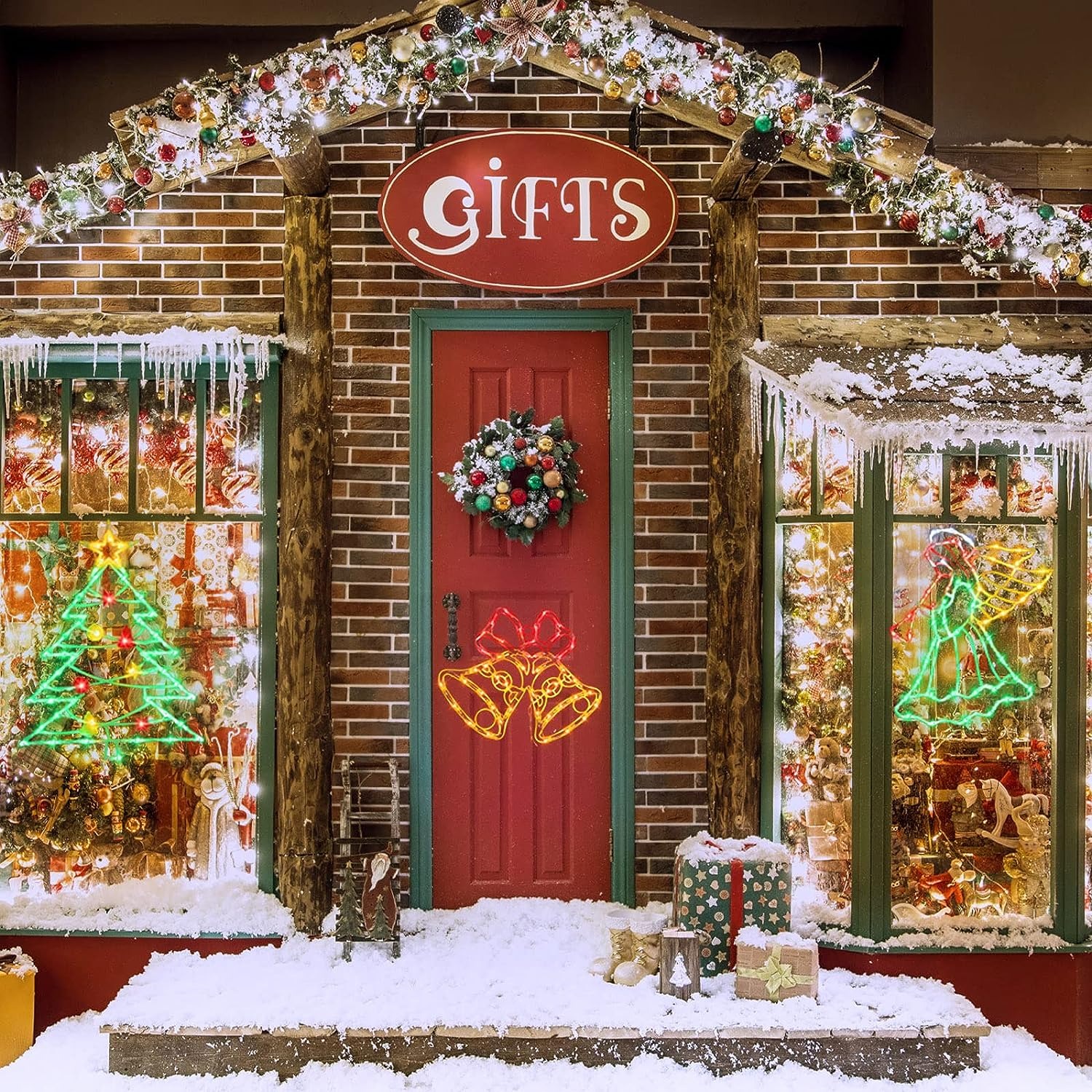 Christmas Window Silhouette Lights Decorations