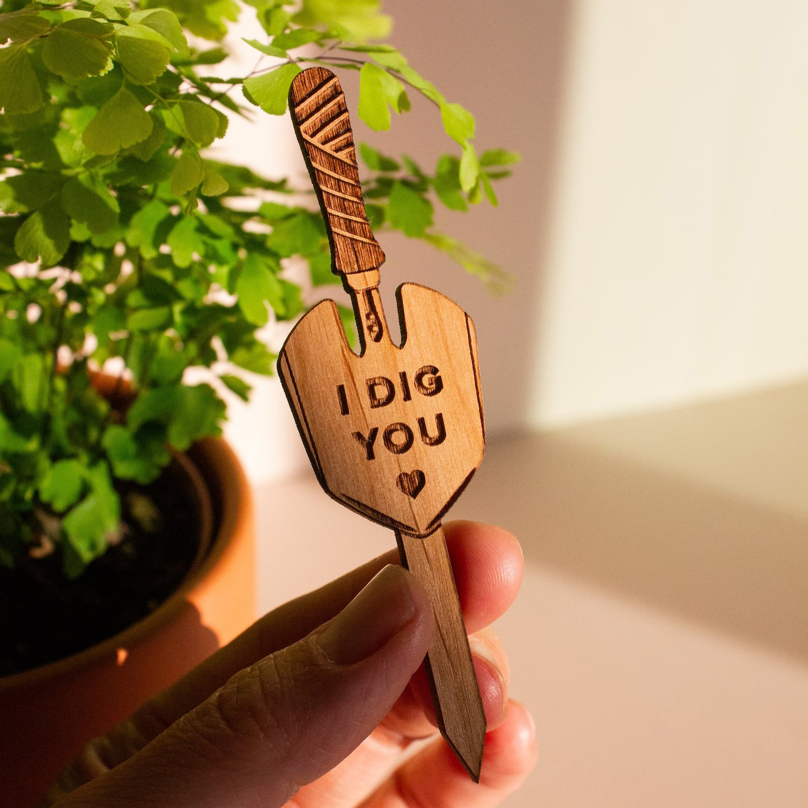 Handmade Encouraging Wood Plant Pick