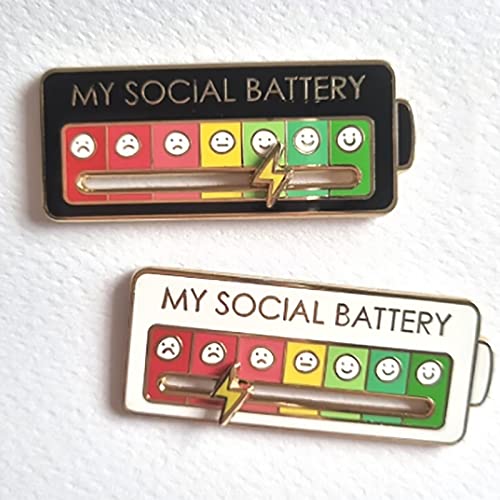 Funny Social Mood Brooch Pin for 7 Days