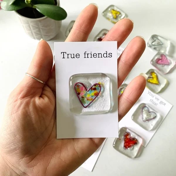 Fused Resin Heart Pocket Token