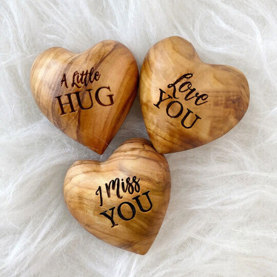 💖Pocket Hug Wooden Heart Token