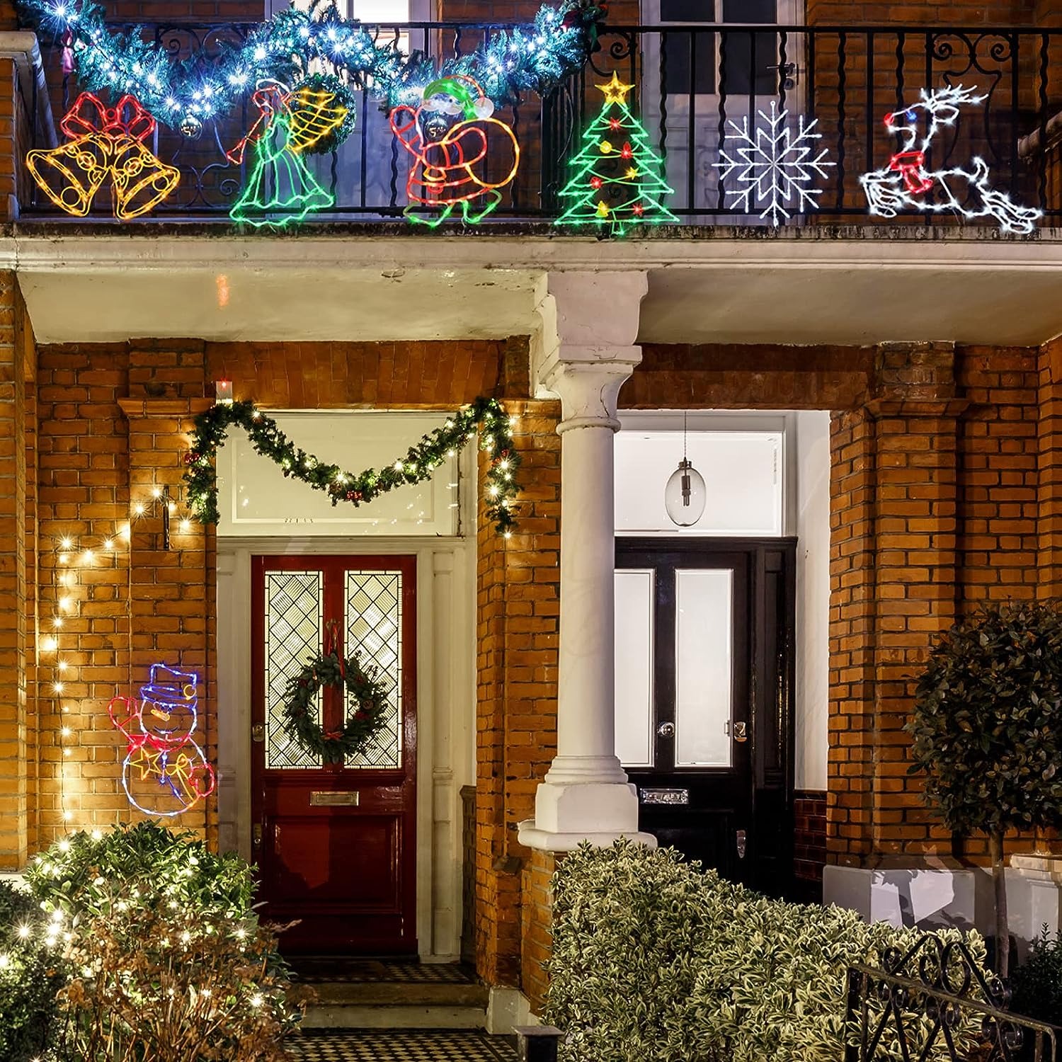 Christmas Window Silhouette Lights Decorations