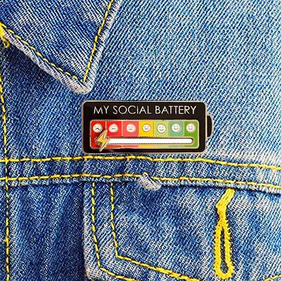 Funny Social Mood Brooch Pin for 7 Days