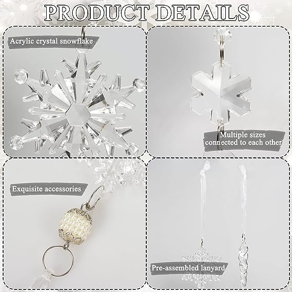 ❄️Crystal Christmas Snowflake Ornaments🎄（10 Pcs）