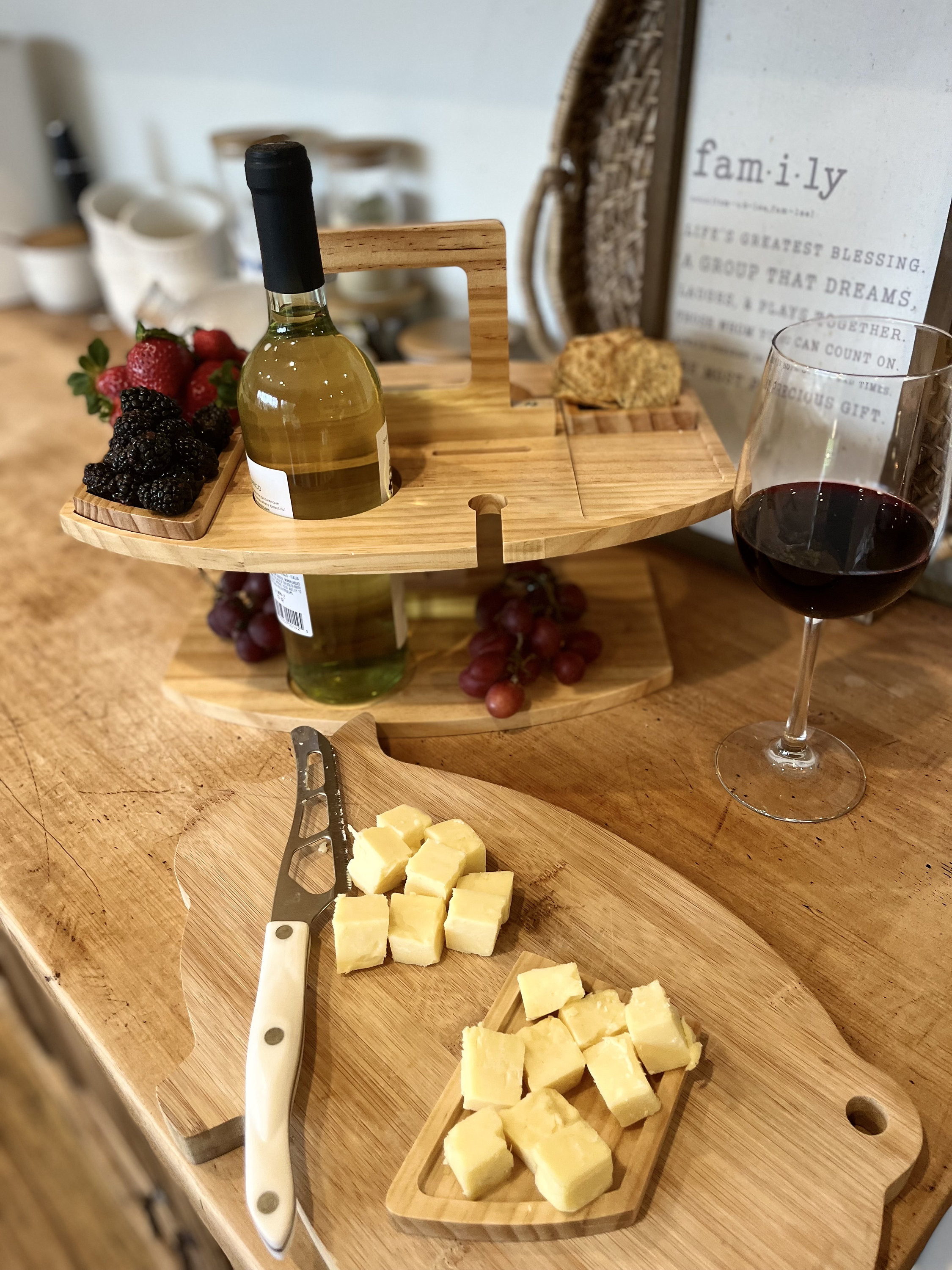 Outdoor Wine Table & Charcuterie Tray