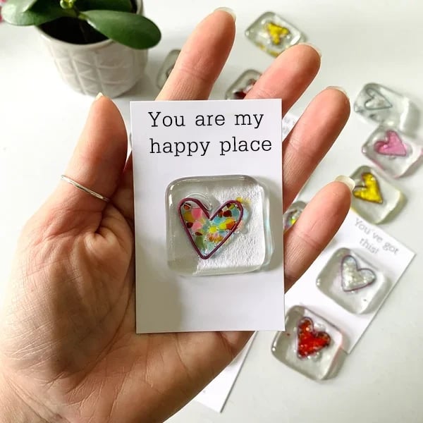 Fused Resin Heart Pocket Token