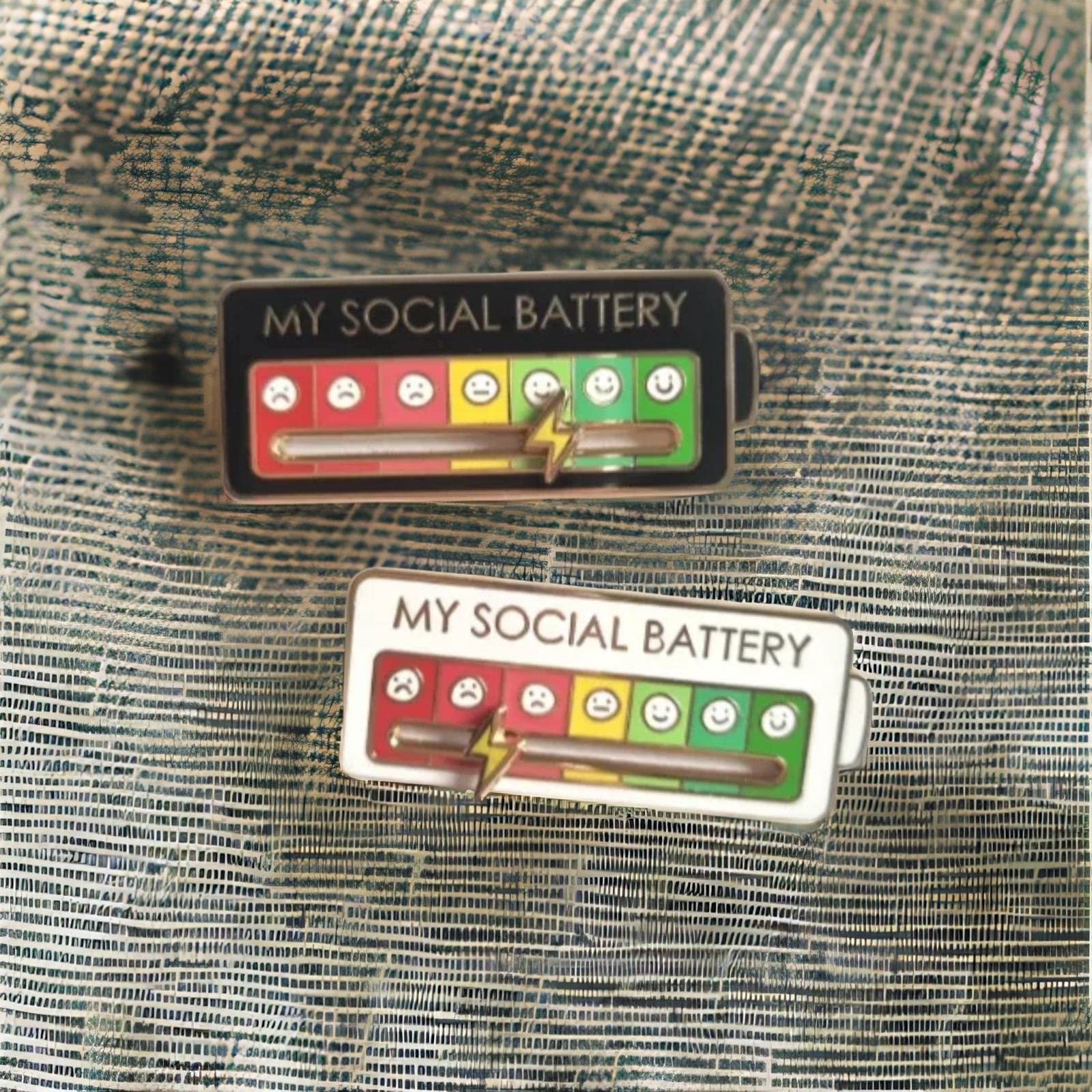 Funny Social Mood Brooch Pin for 7 Days