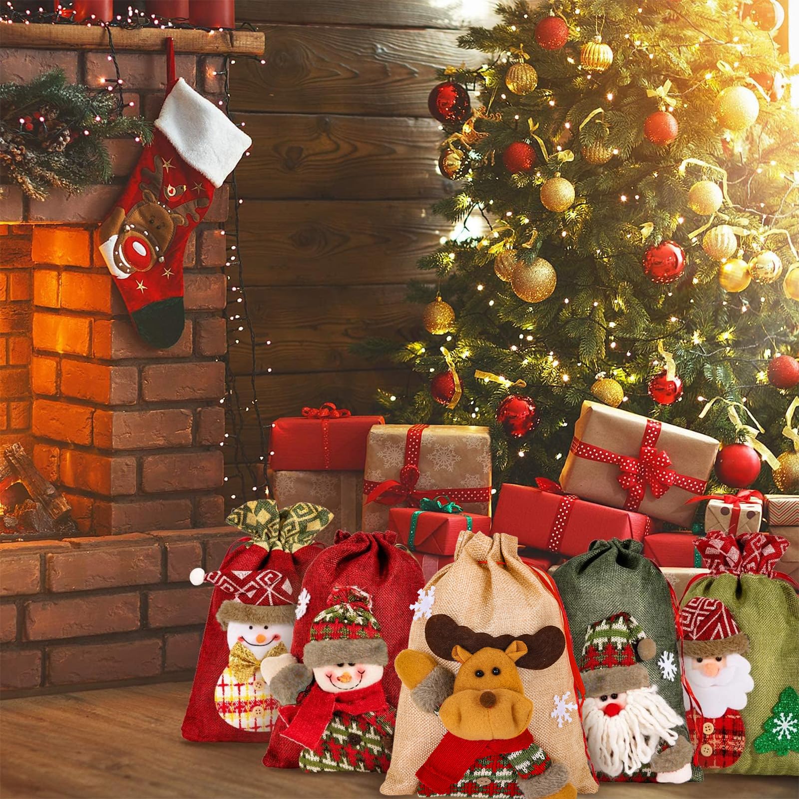 🎅Xmas Pre-Sale🔥Drawstring Christmas Wrapping Bags