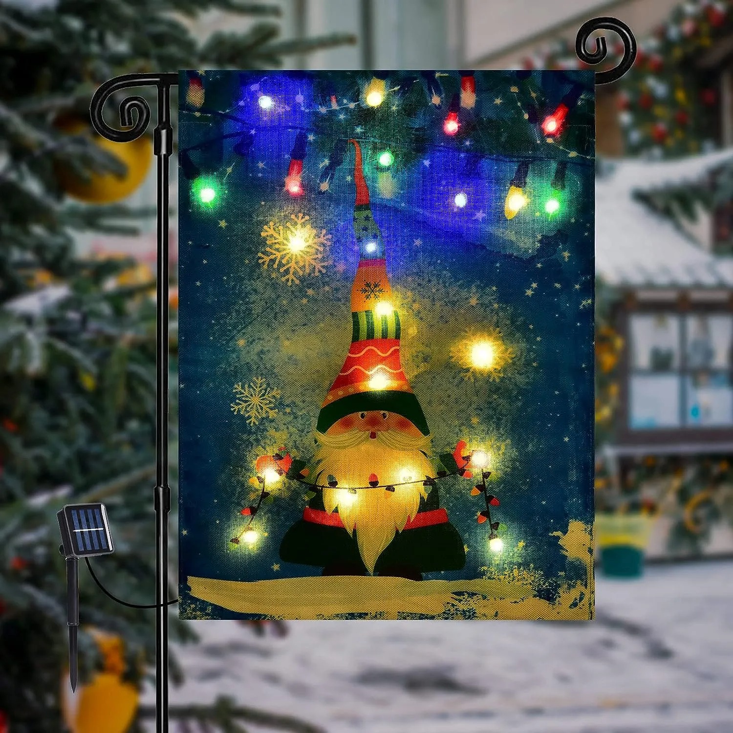  Christmas Solar Energe LED Garden Flags