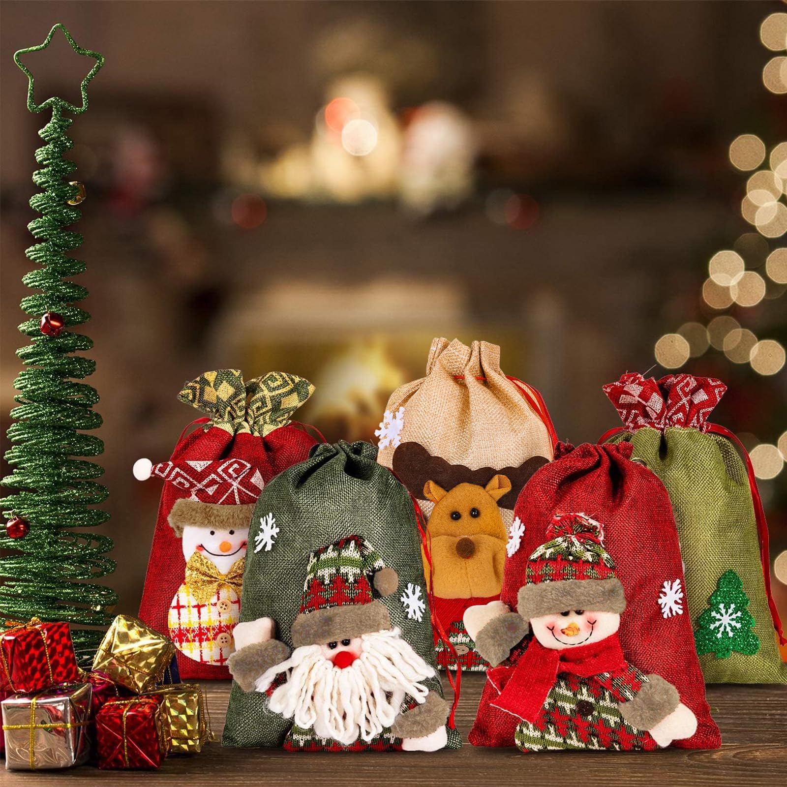 🎅Xmas Pre-Sale🔥Drawstring Christmas Wrapping Bags