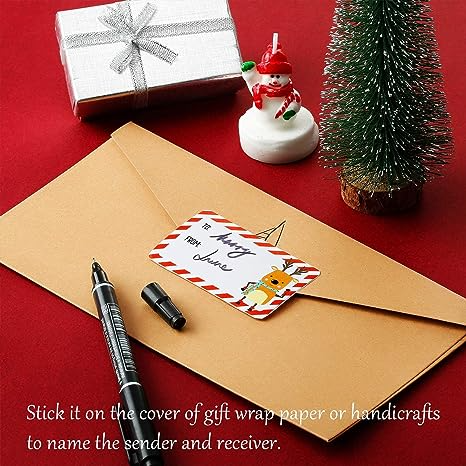  🌟 Outus 500 Pieces Christmas Tags - Self Adhesive Gift Tags 🎁