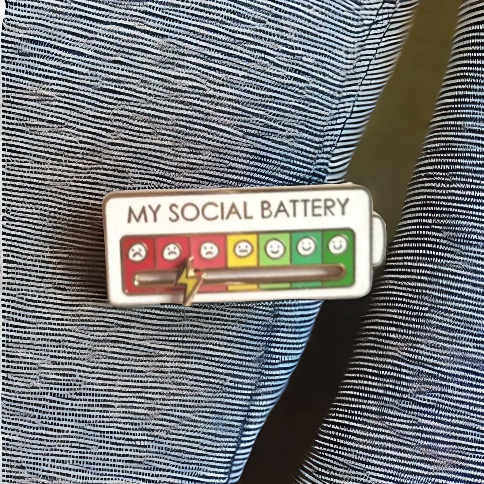 Funny Social Mood Brooch Pin for 7 Days