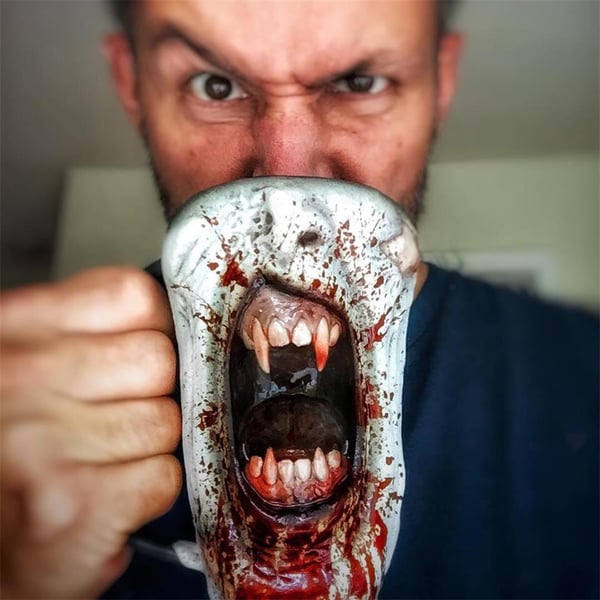 Handmade Gothic Vampire Half Face Mug