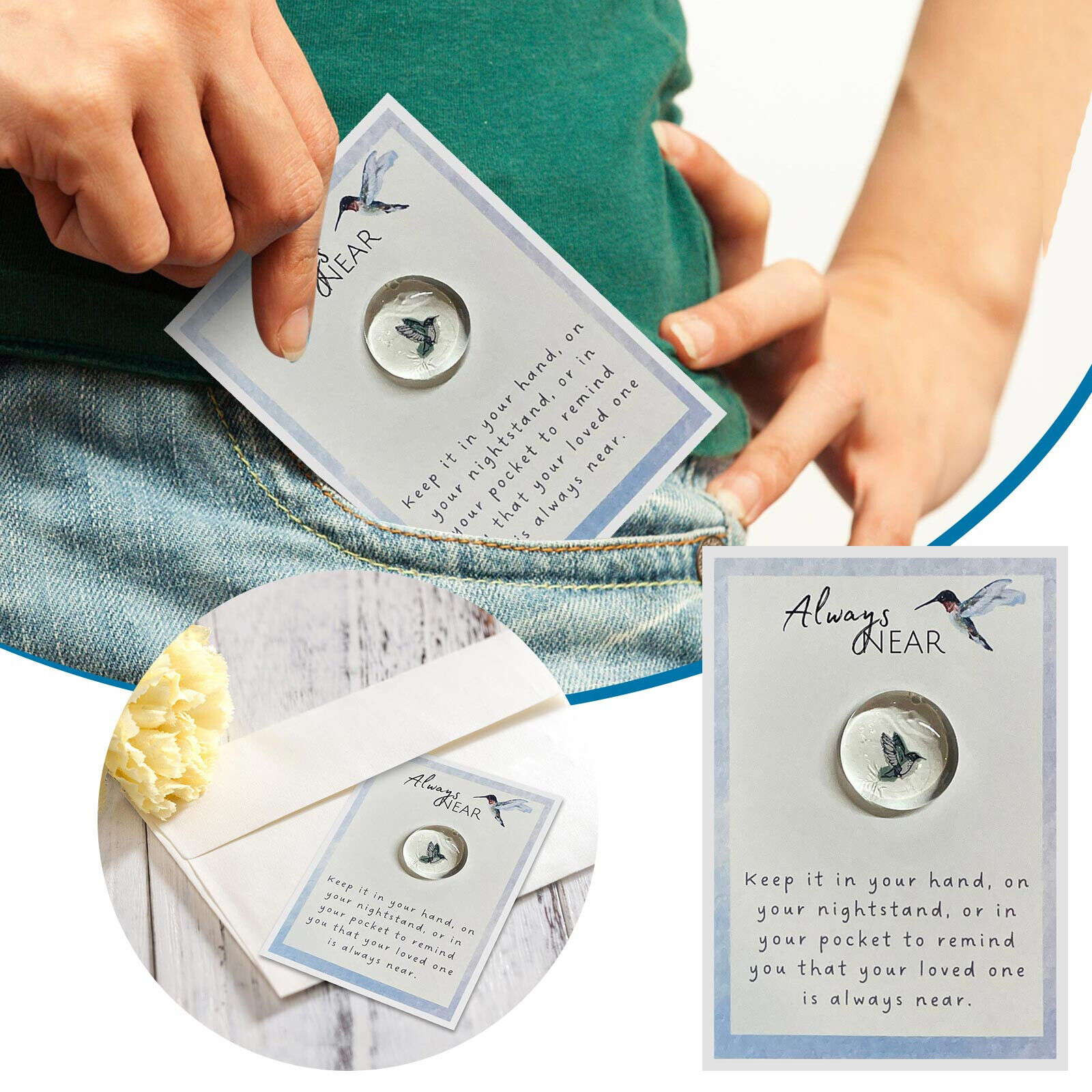 💖Sympathy Hummingbird Always Near Condolence Gift