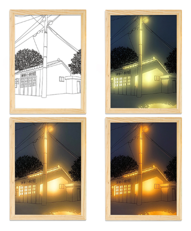 🖼️ Bedside Lamp and Decorative Light Painting