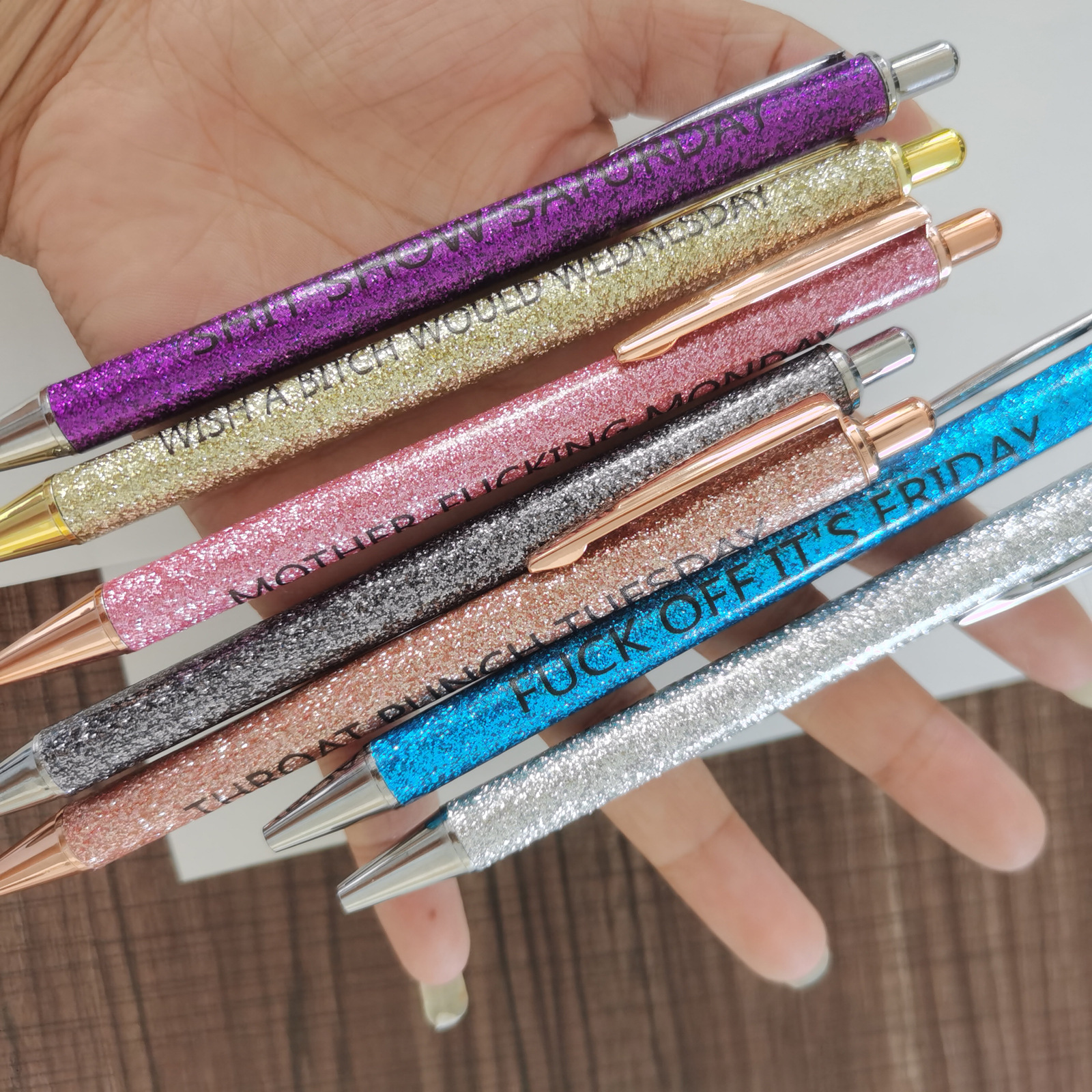 Glitter Daily Pen Set for Sarcastic Souls
