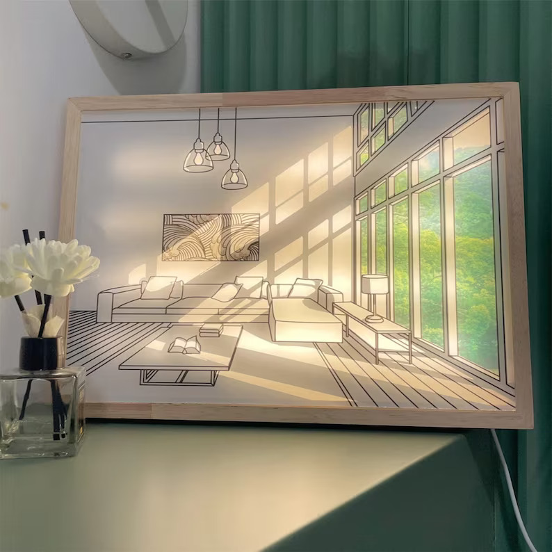 🖼️ Bedside Lamp and Decorative Light Painting