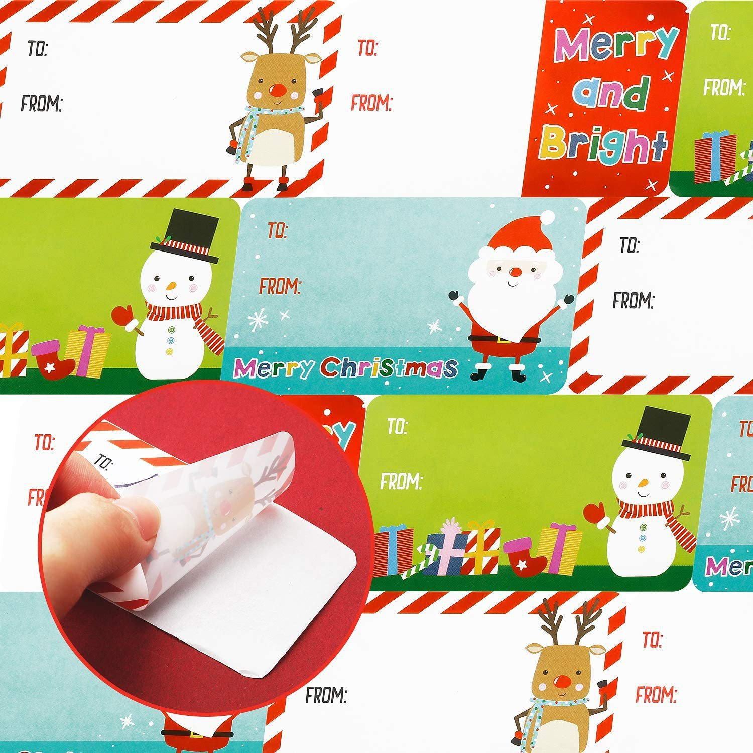  🌟 Outus 500 Pieces Christmas Tags - Self Adhesive Gift Tags 🎁