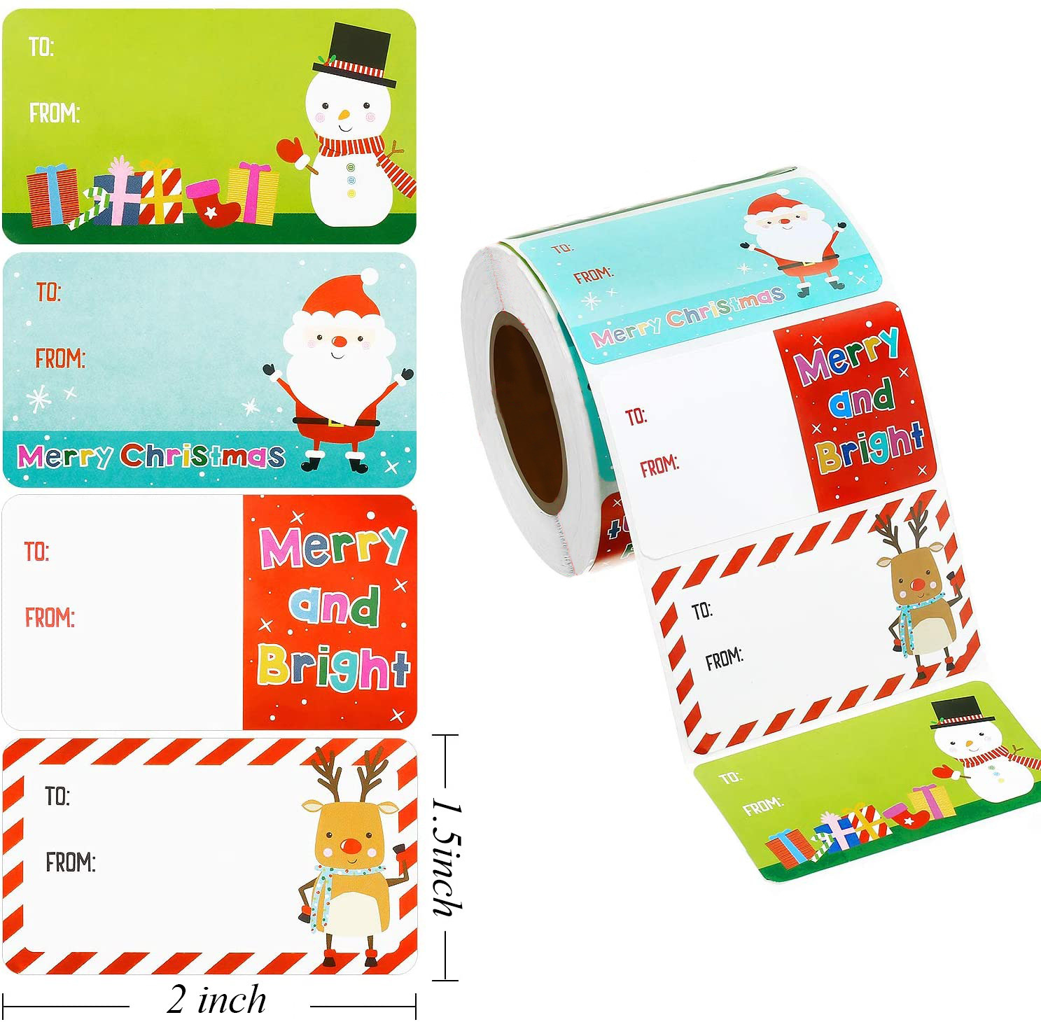  🌟 Outus 500 Pieces Christmas Tags - Self Adhesive Gift Tags 🎁