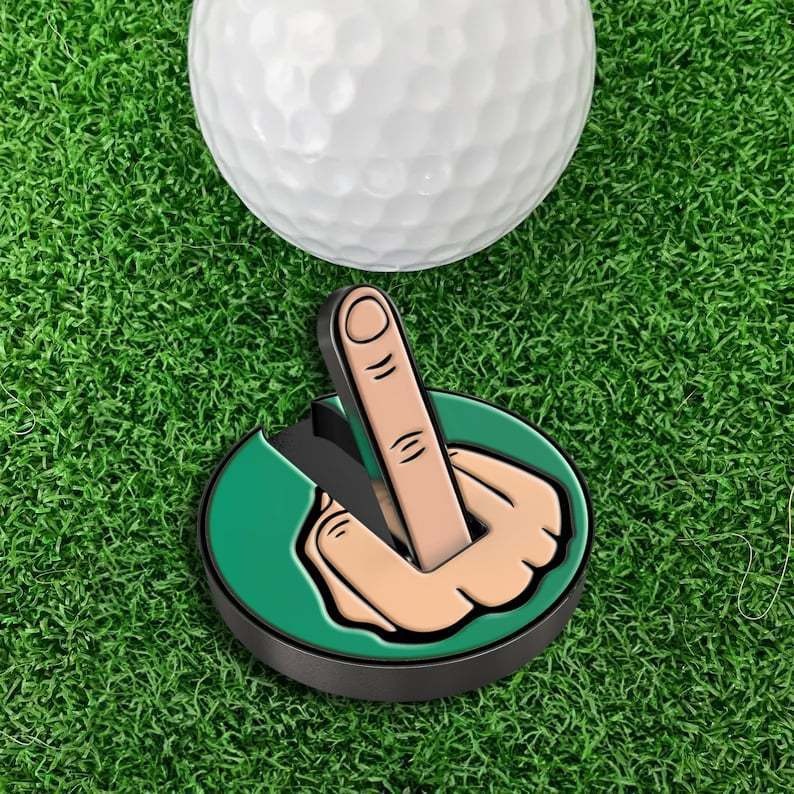 Funny Working Middle Finger Golf Ball Marker Gift
