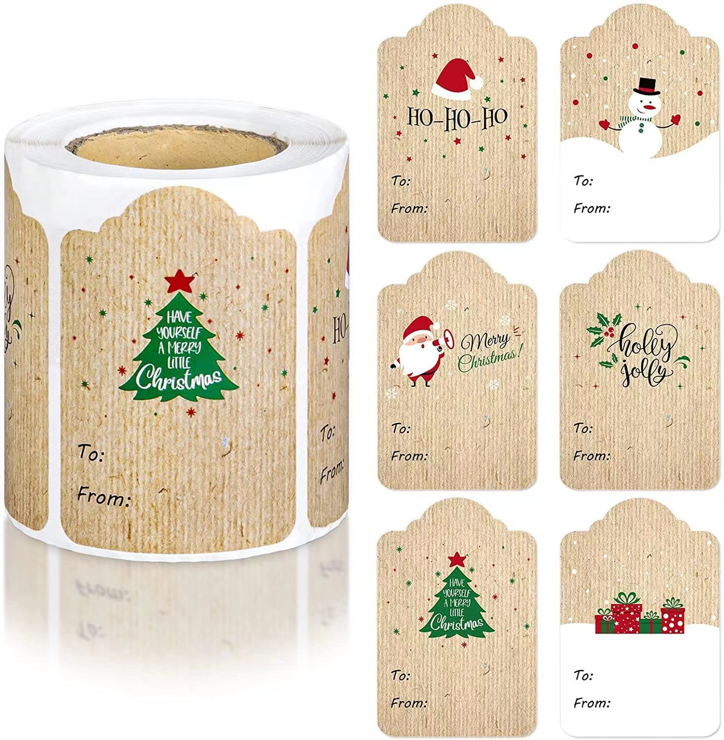  🌟 Outus 500 Pieces Christmas Tags - Self Adhesive Gift Tags 🎁