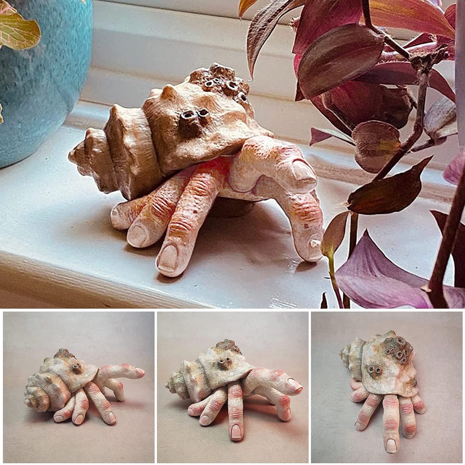 💀Unleash the Terror🖐️Finger Parasite Crab Resin Sculpture