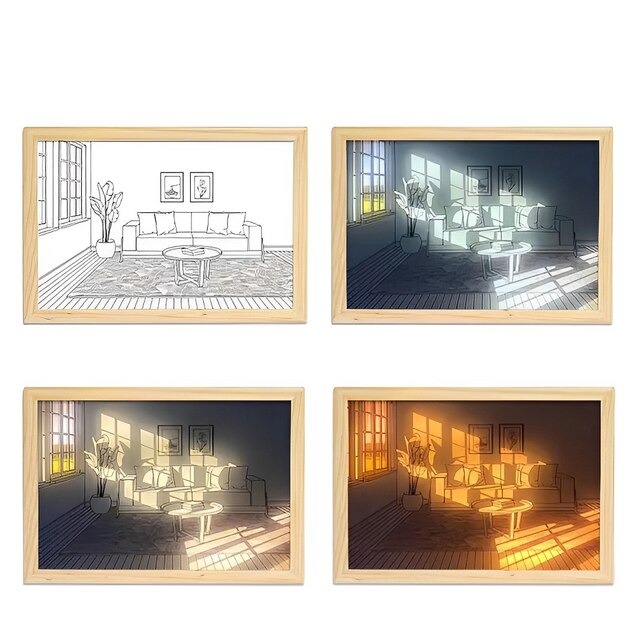 🖼️ Bedside Lamp and Decorative Light Painting