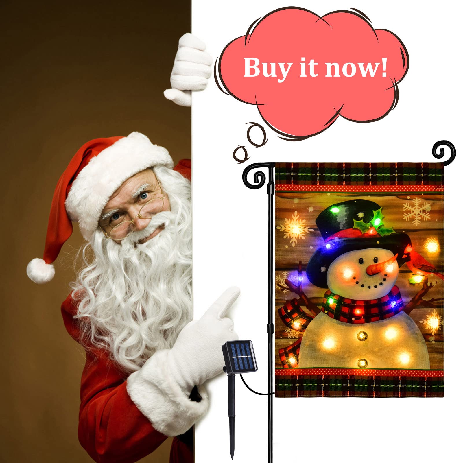  Christmas LED Garden Flags