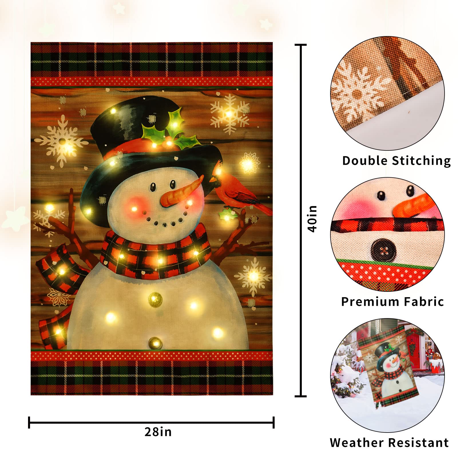  Christmas LED Garden Flags