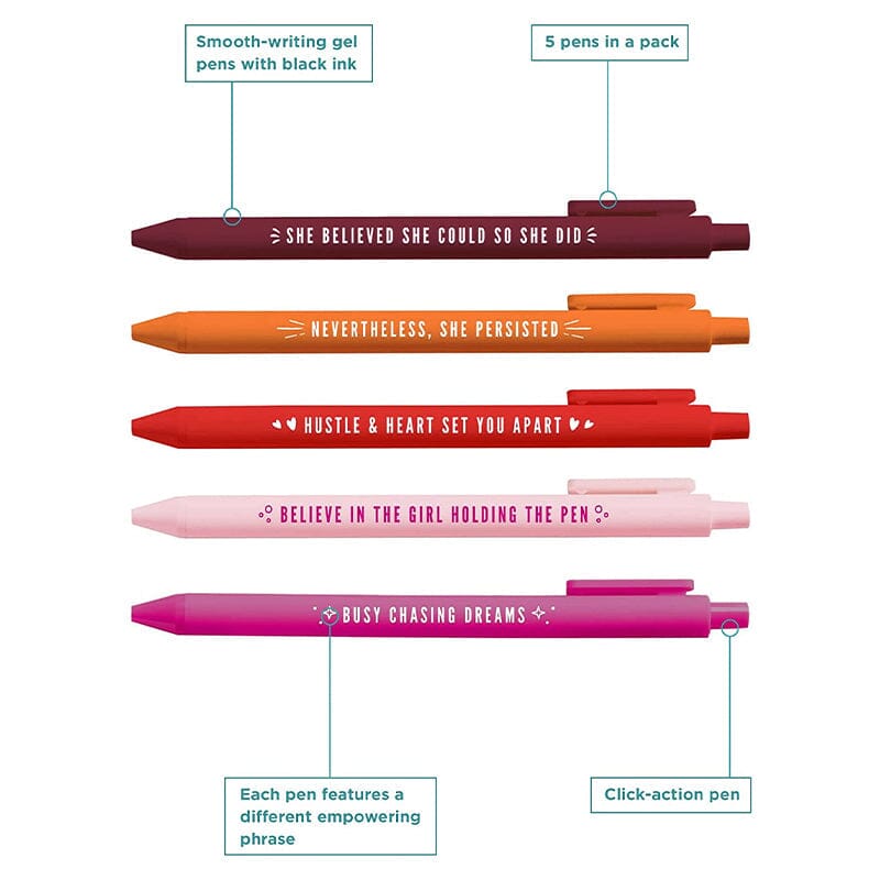 Soft Touch Colorful Girl Power Ballpoint Pens