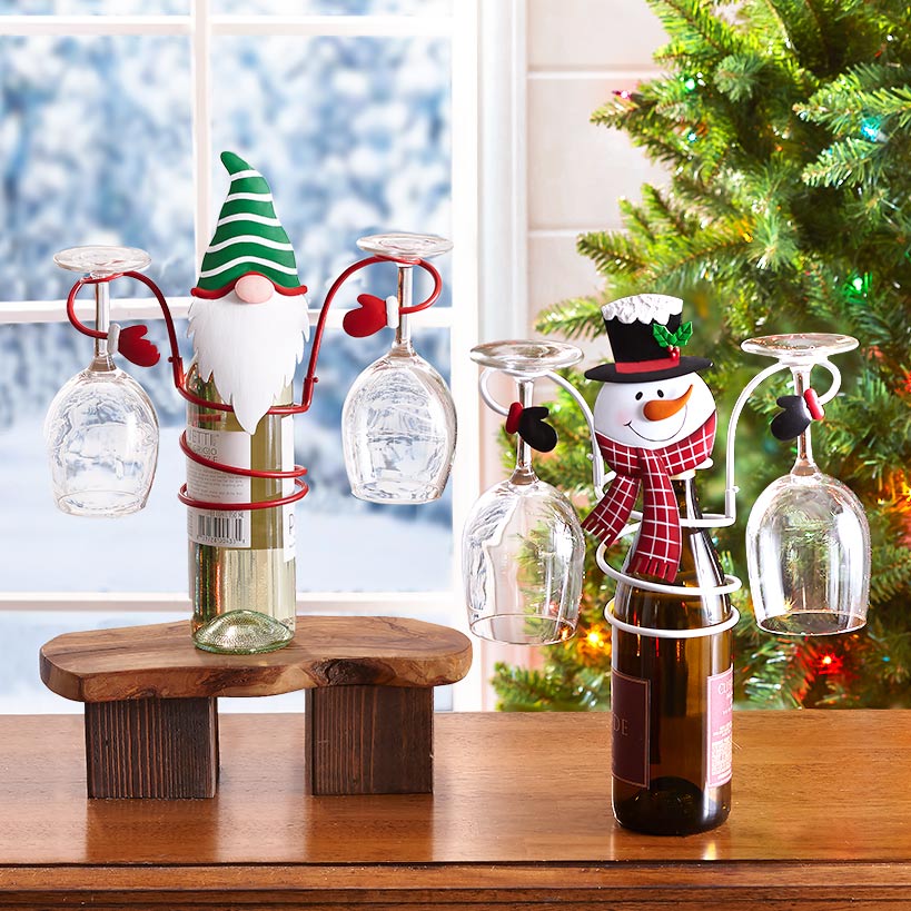🥂Hot Sale🥂Holiday Wine Bottle & Glass Holders