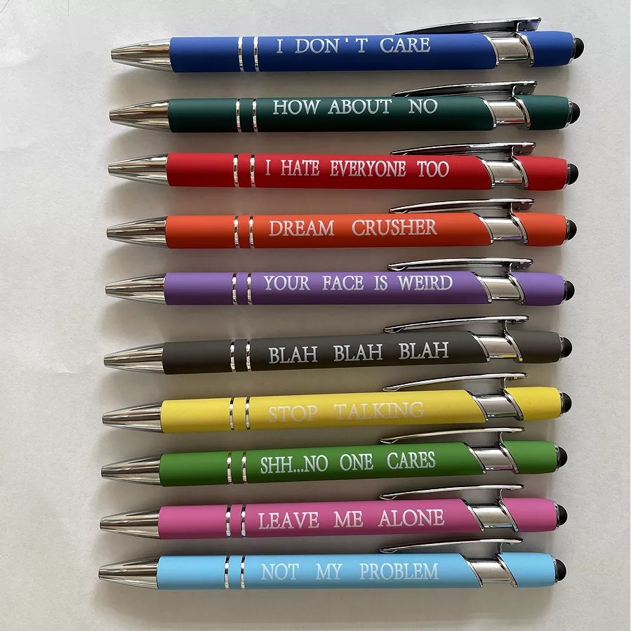 🌈 10Pcs Ballpoint STRESS RELIEF FUNNY PENS😂