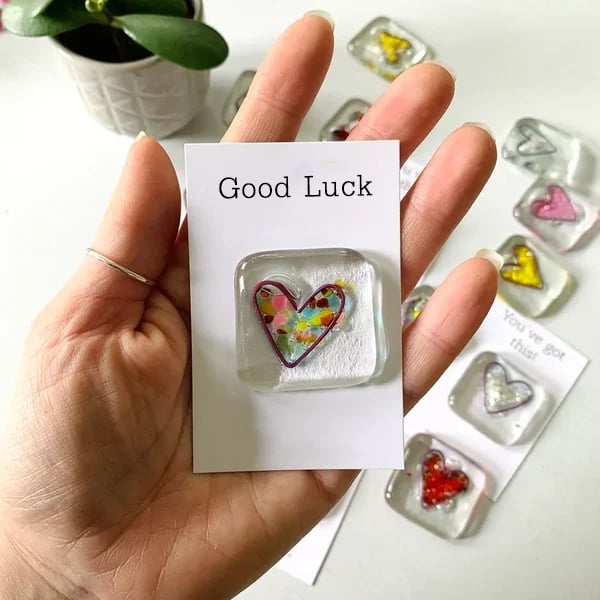 Fused Resin Heart Pocket Token