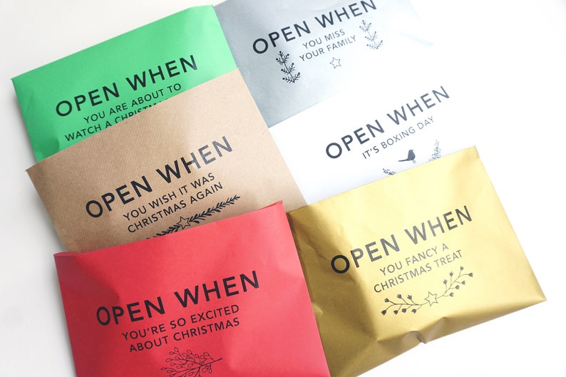 Open When Envelopes for Christmas