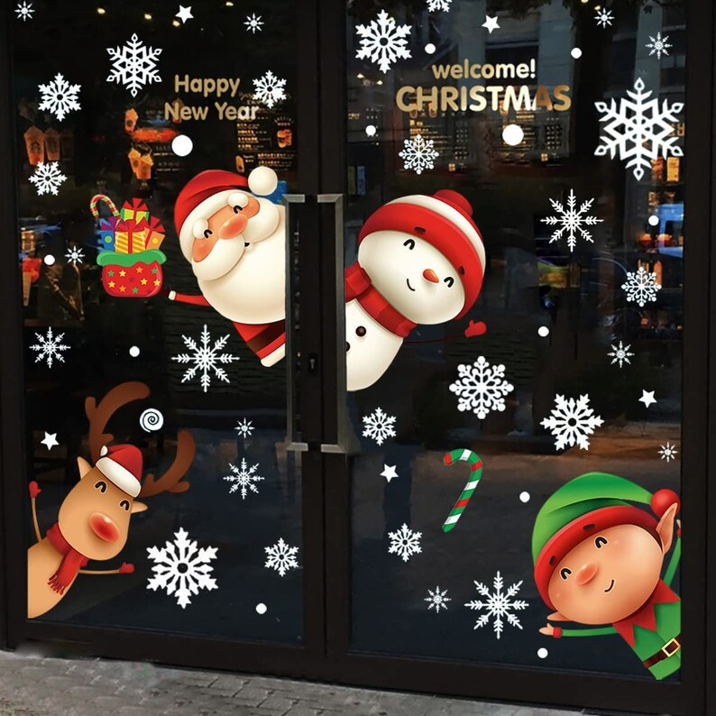 🎄Christmas Snowflake Window Clings Stickers❄️