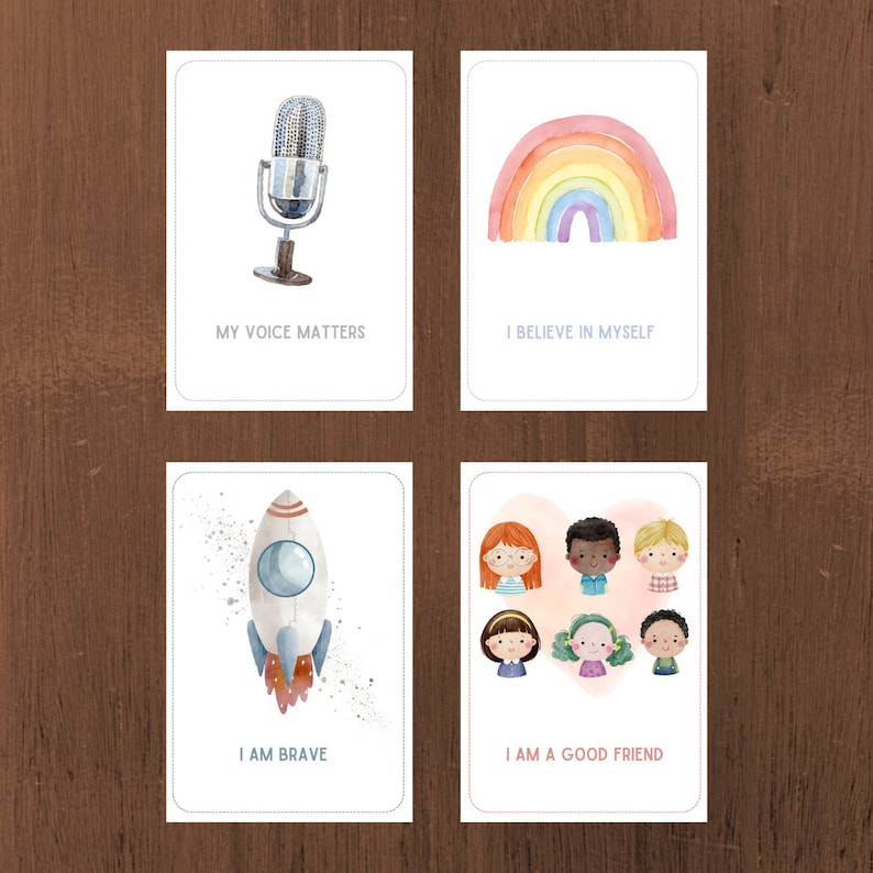 16 Affirmation Cards For kids 