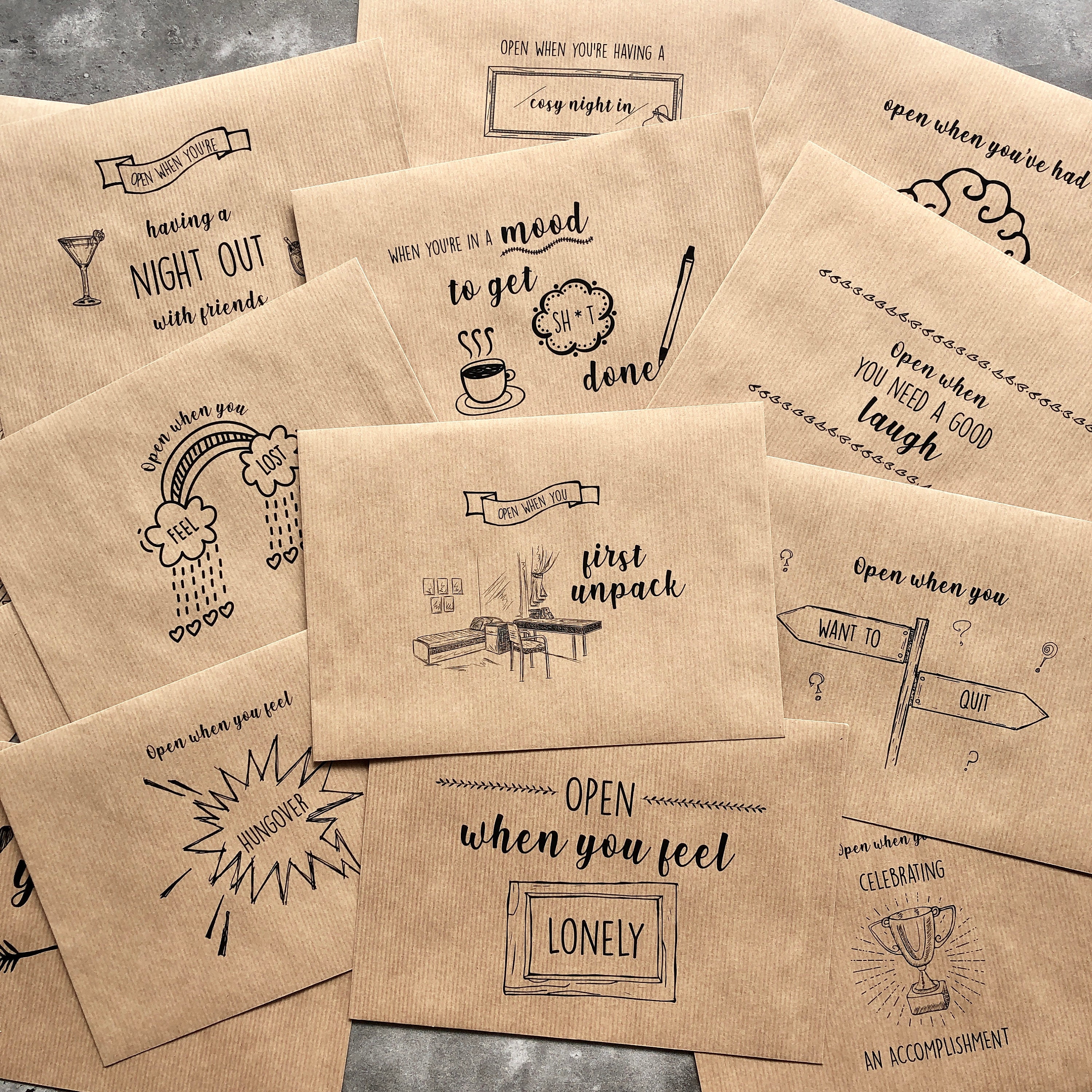 Set of Open When Envelopes