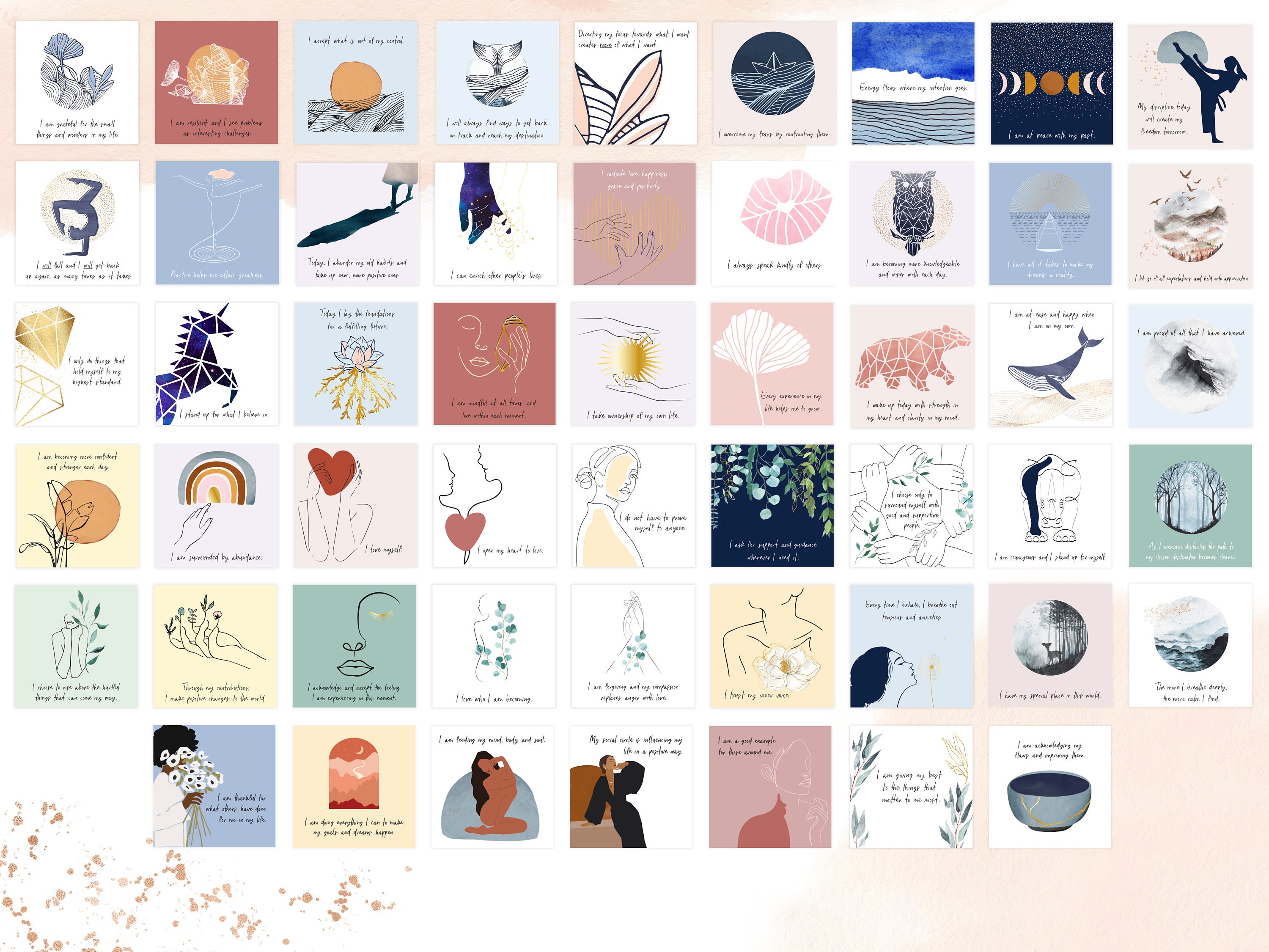 💝52 Positive Affirmations Cards for Women