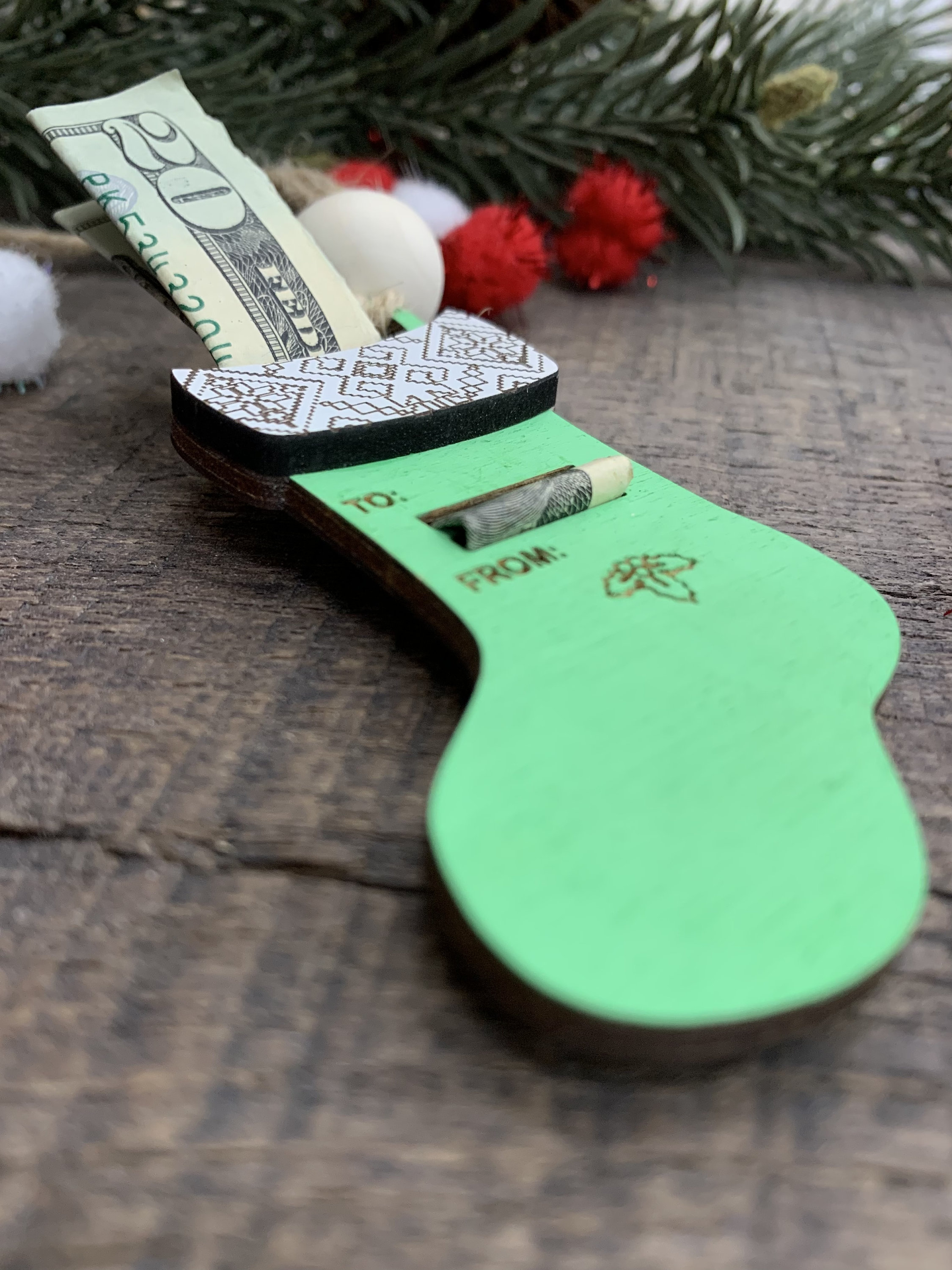 Christmas Cash Money Holder Ornament
