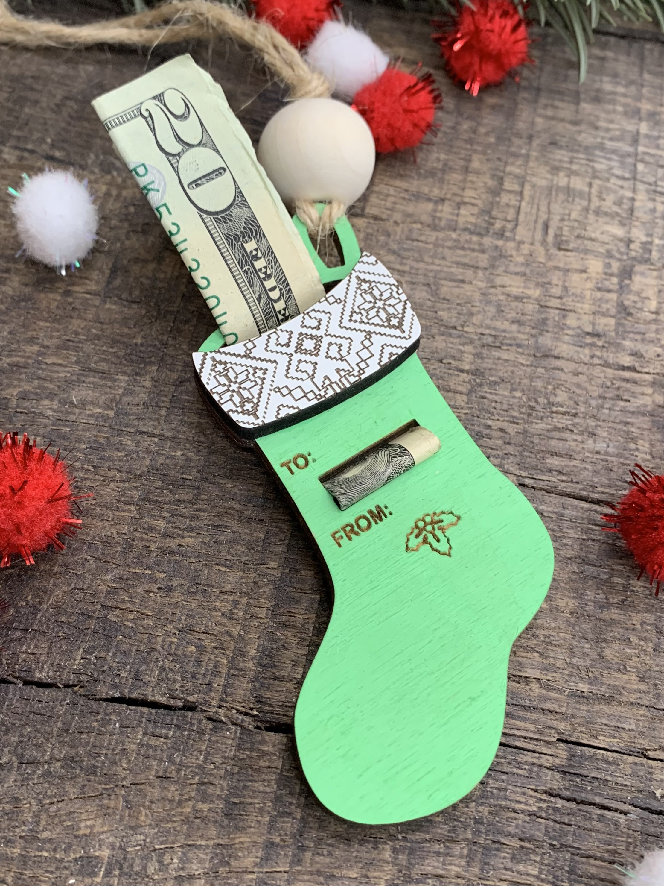 Christmas Cash Money Holder Ornament