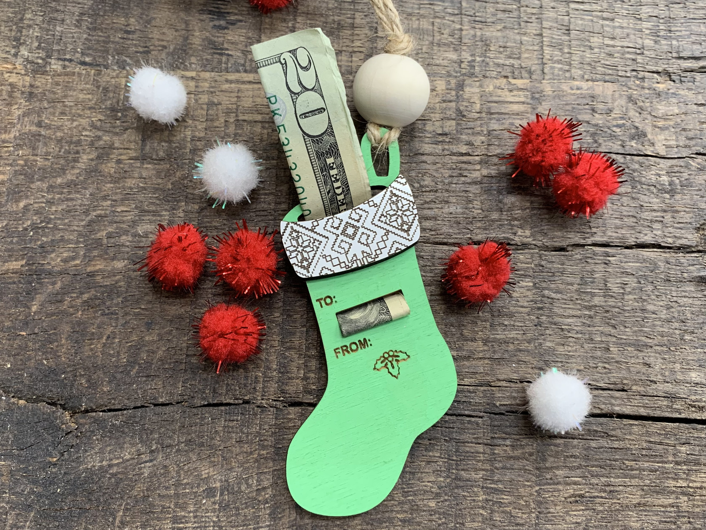 Christmas Cash Money Holder Ornament