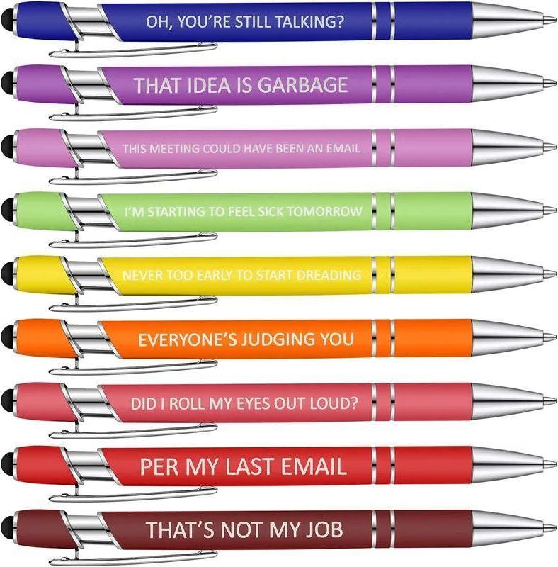 🌈 10Pcs Ballpoint STRESS RELIEF FUNNY PENS😂