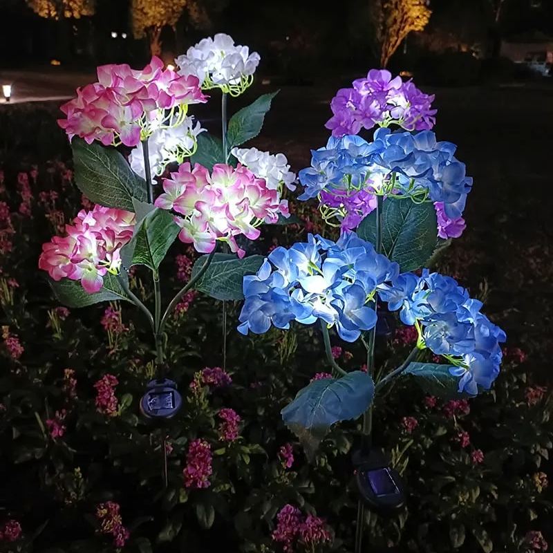 Solar Hydrangea Flower Lights