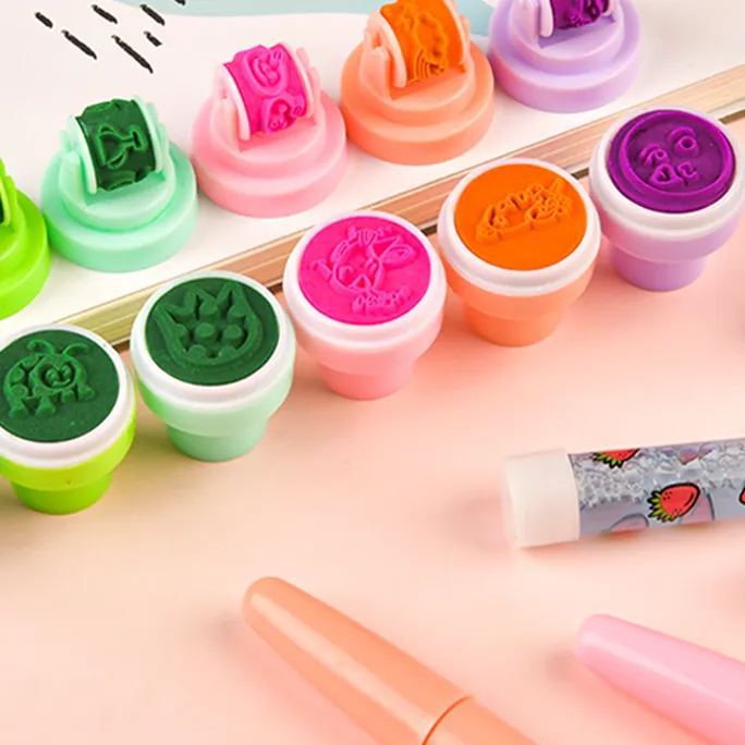 5 in 1 Light Roller Stamp Kids Blowing Magic Ballpoint Pen